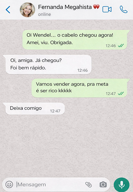 feedback loja cabelô