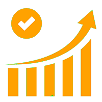 seta sinalizando aumento do gráfico de uma empresa